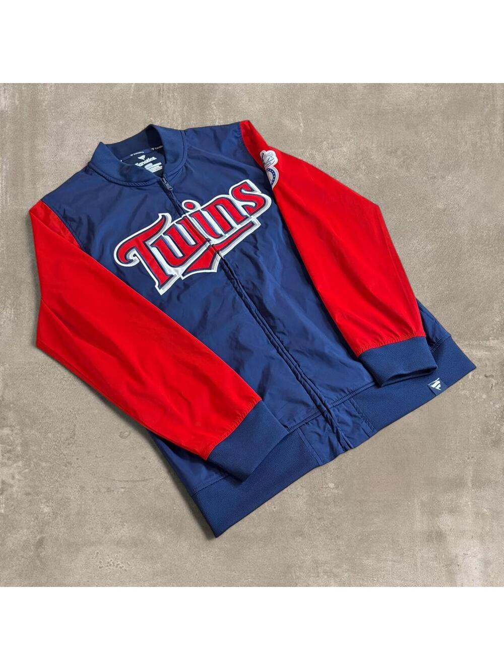 Fanatics MLB Minnesota Twins Full Zip Track Jacket Mens Medium Navy Red